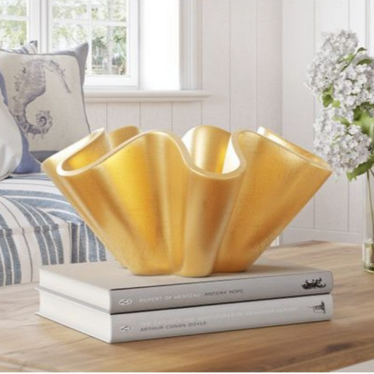 Trudy Gold Leaf Wave Bowl