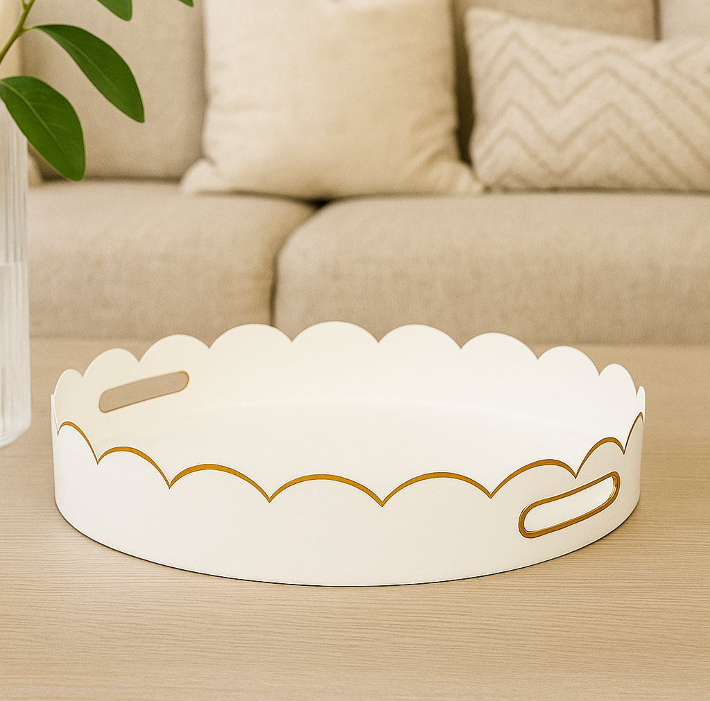 Kylie Scalloped Metal Tray