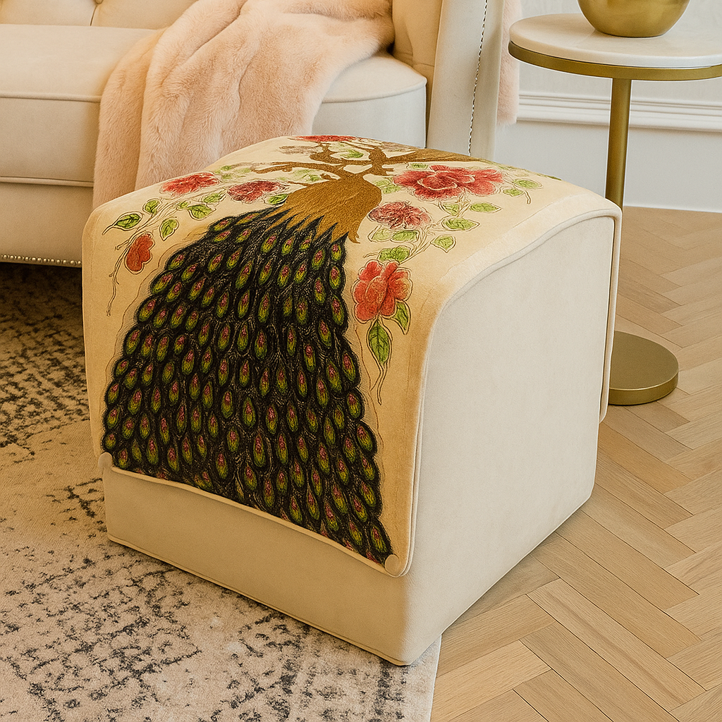 Kauai Cream Cube Ottoman