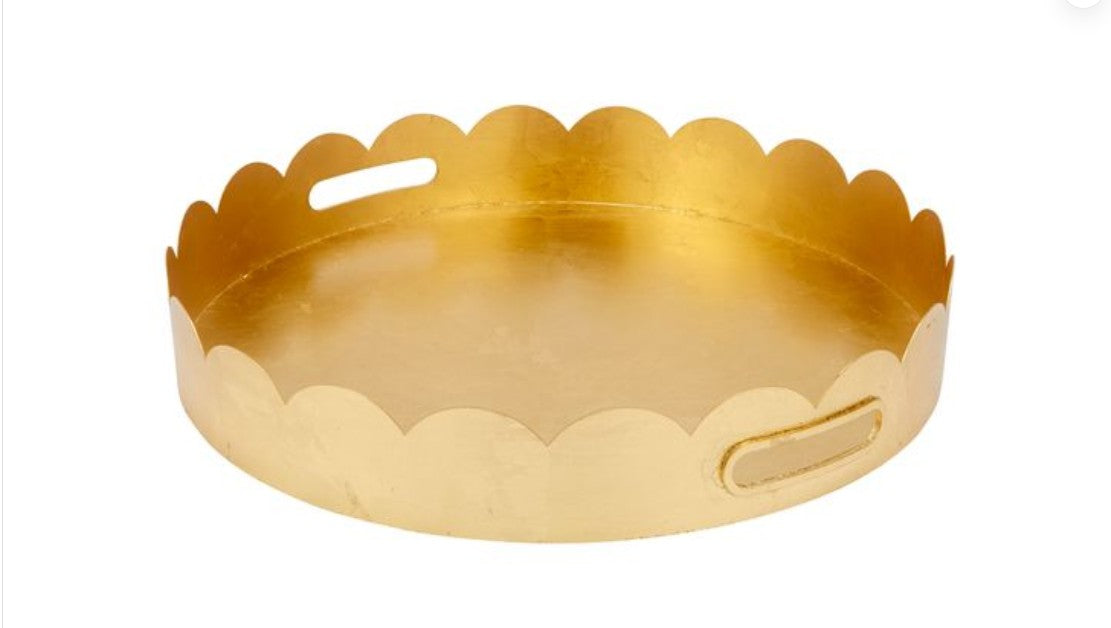 Clive Scalloped Metal Tray