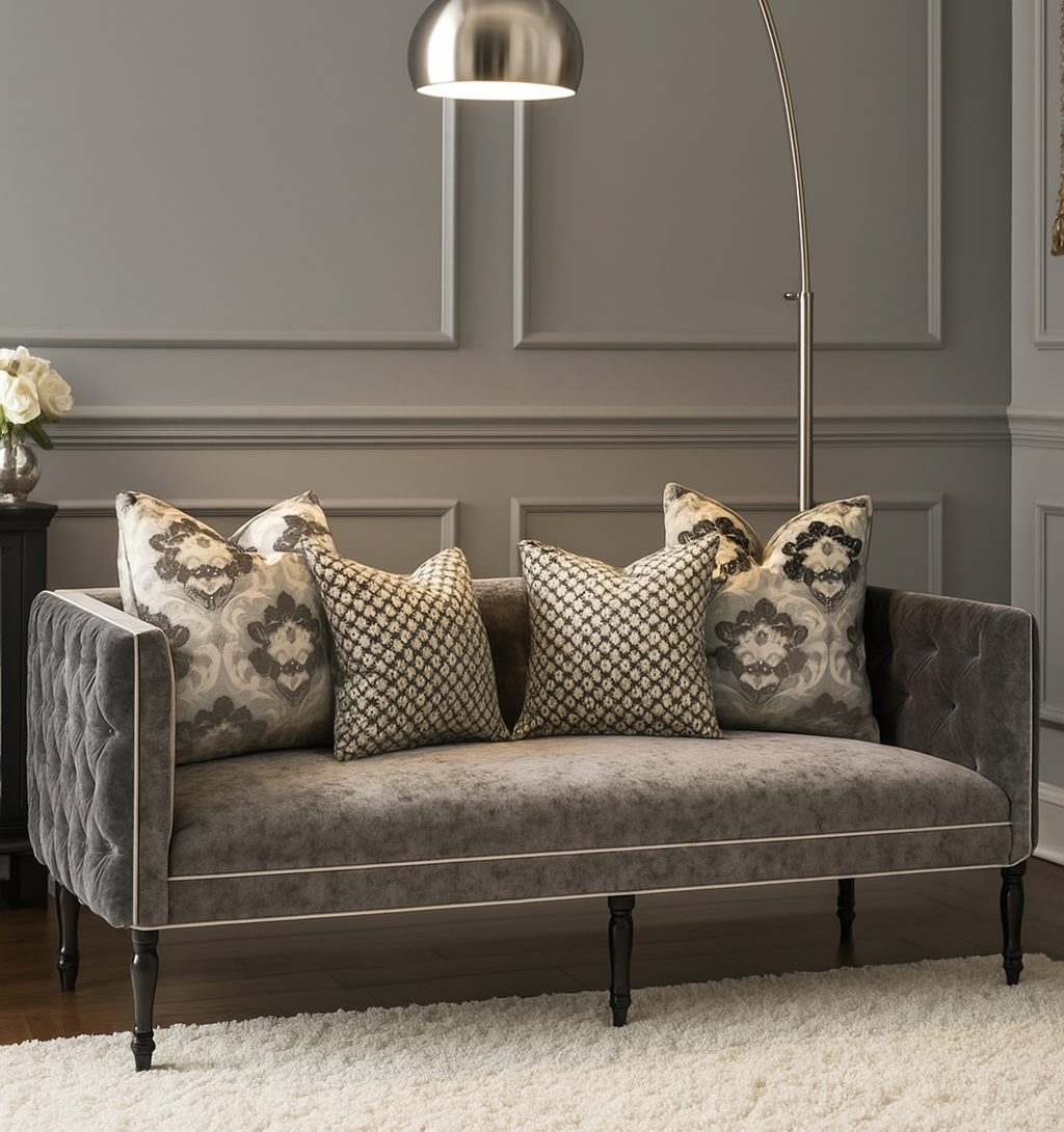Leland Velvet Tufted Sofa