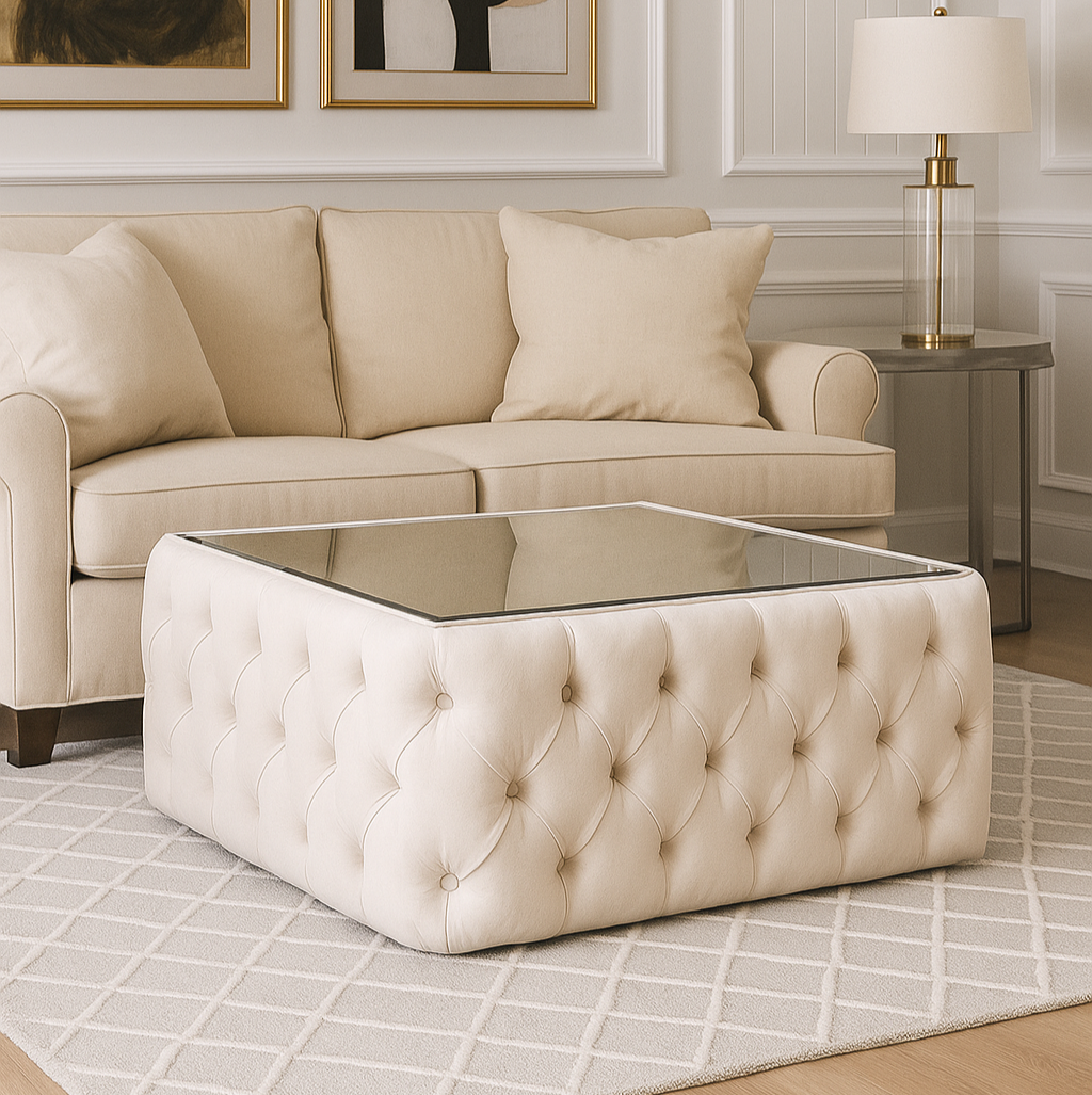 Rose Mirror Ottoman